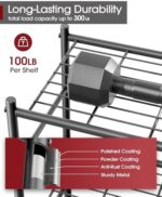 Sakugi 3-Tier Metal Wire Storage Shelves, Black for Home - Image 6