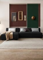 Velmora Modern L-Shaped Sectional Sofa with Deep Seating (Grey) - Image 5