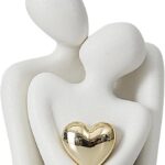 Romantic Couple Statue,Couple Hugging Statue Figurines Ornaments ,  Sculpture Small Shelf Ornaments Home Decor Items for Living Room Accessories for Couples ,  Anniversary Valentine's Day Wedding Gift
