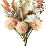 Artificial Flowers Plants Silk Flower Arrangements Wedding Bouquets Decorations Plastic Floral Table Centerpieces for Home Kitchen Garden Party Décor