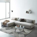 Velmora Modern L-Shaped Sectional Sofa with Deep Seating (Grey)