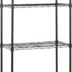 Amazon Basics 4-Shelf Narrow Storage Unit With Height Adjustable Shelves & Levelling Feet, 363kg Max Weight, Black, 34 cm D x 58.9 cm W x 121.9 cm H