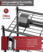 Sakugi 3-Tier Metal Wire Storage Shelves, Black for Home - Image 3
