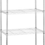 Amazon Basics 5-Shelf Narrow Storage Unit With Height Adjustable Shelves and Levelling Feet, 453kg Max Weight, Chrome, 34 cm D x 58.9 cm W x 152.5 cm H