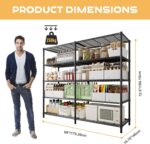 5-Tier Heavy Duty Storage Rack,Adjustable Carbon Steel Shelving Unit(69''W) - Image 2