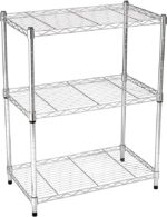 amazon basics 3-Shelf Shelving Unit - Chrome (Steel)